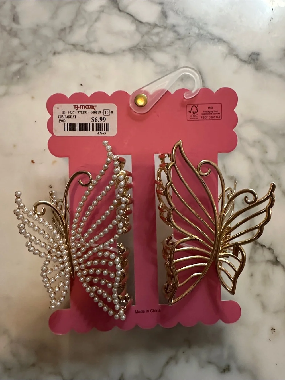 Sunday State Gold and Pearl Butterfly Hair Clips & Assorted Bracelets NWT